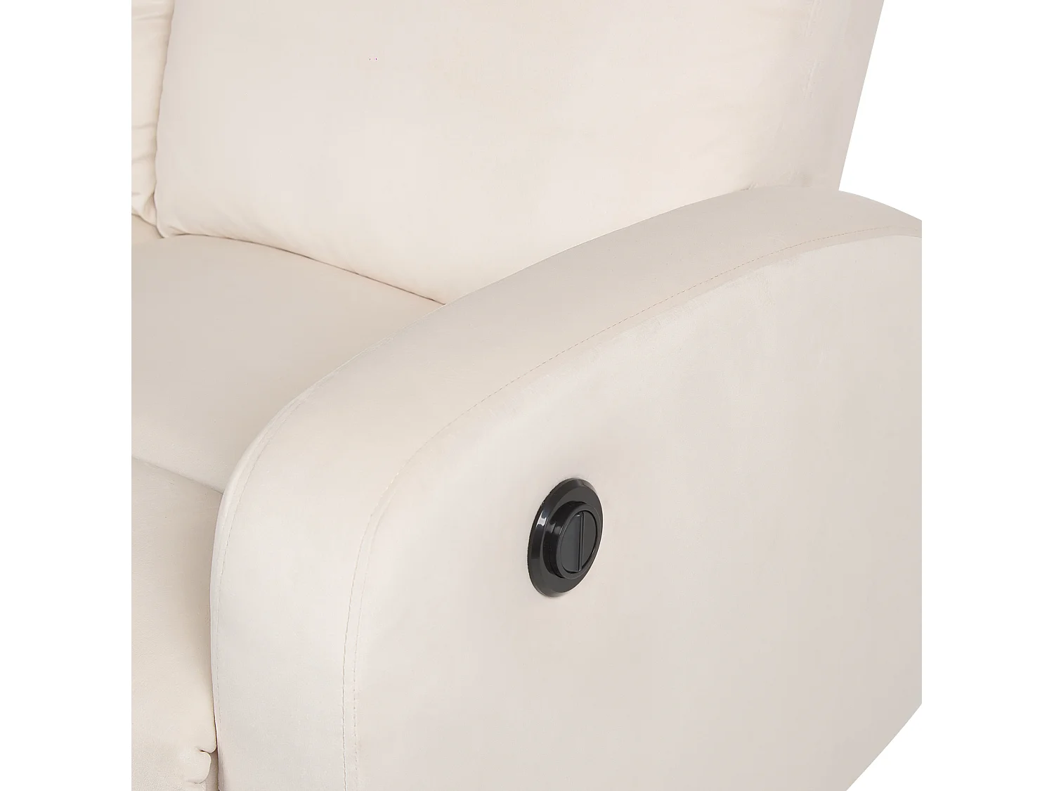 Canapé relax électrique 3 places VERDAL Velours Blanc cassé