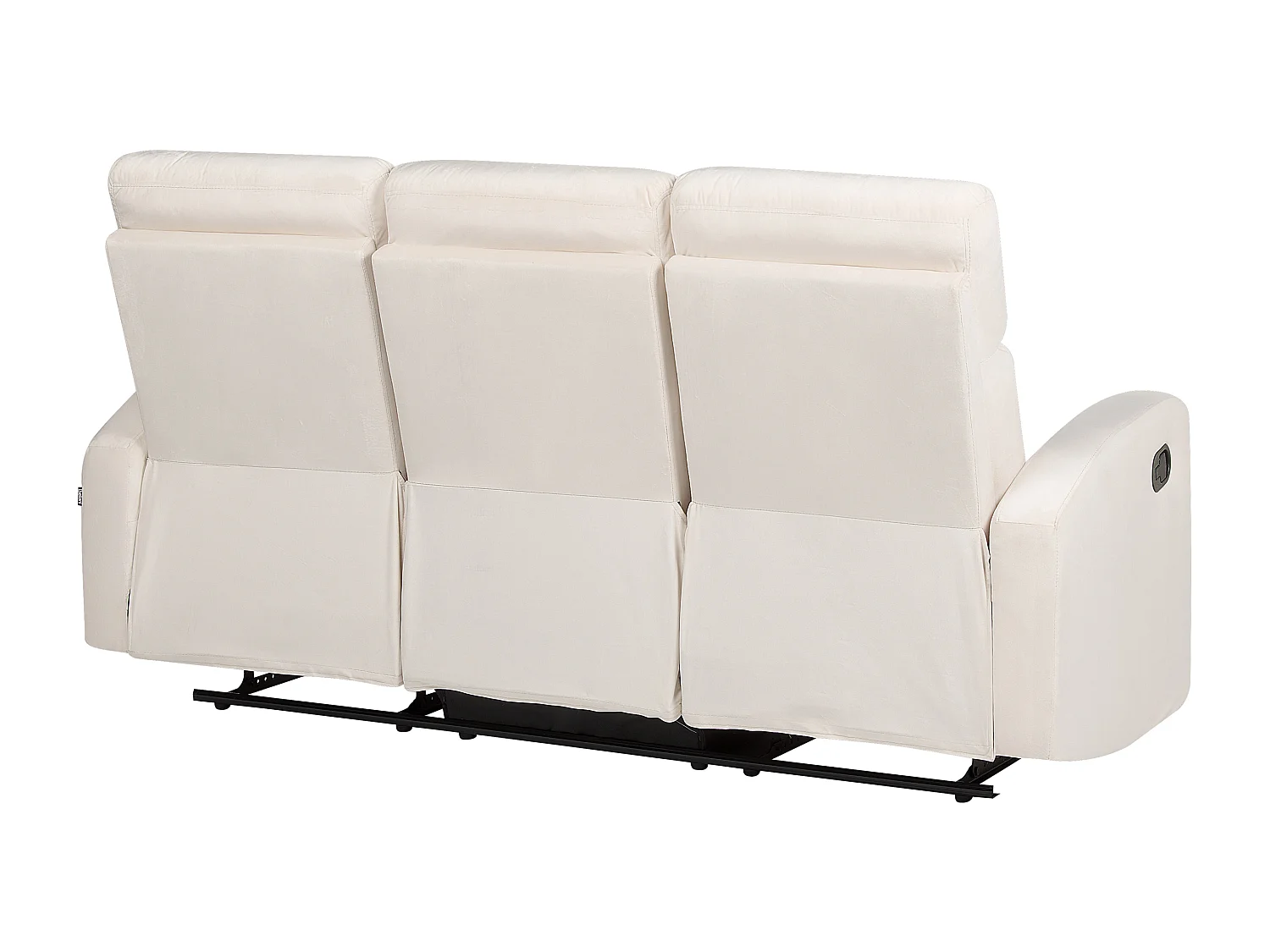 Canapé relax électrique 3 places VERDAL Velours Blanc cassé