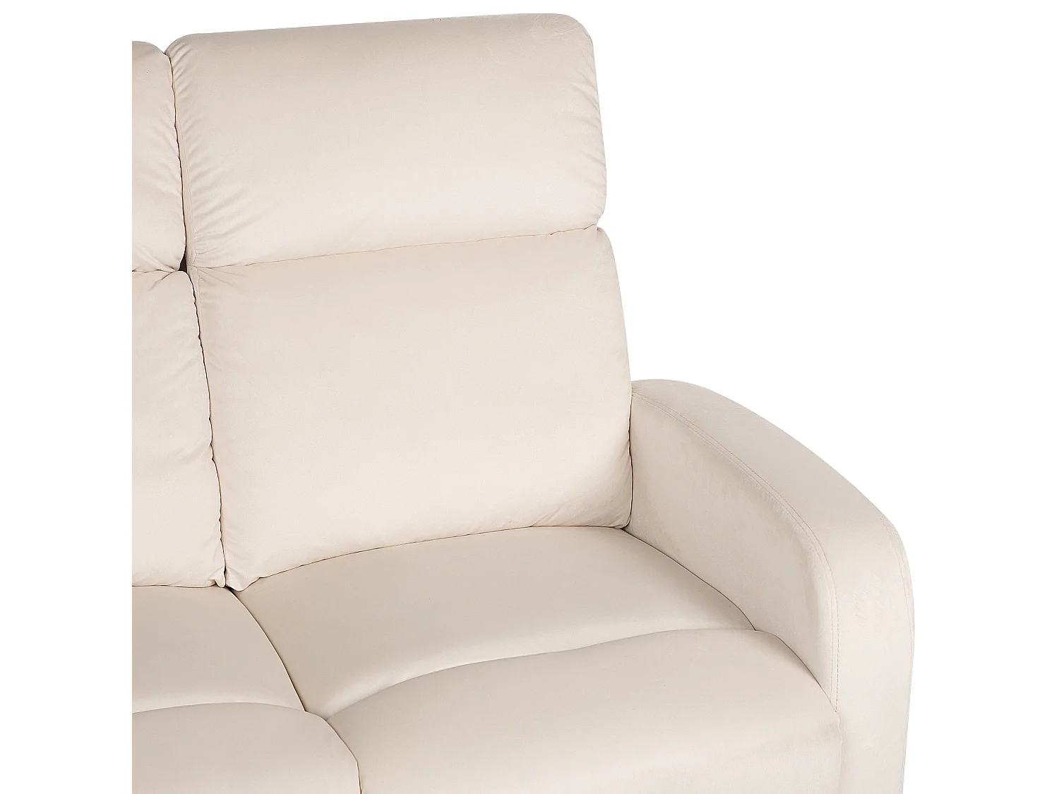 Canapé relax électrique 3 places VERDAL Velours Blanc cassé