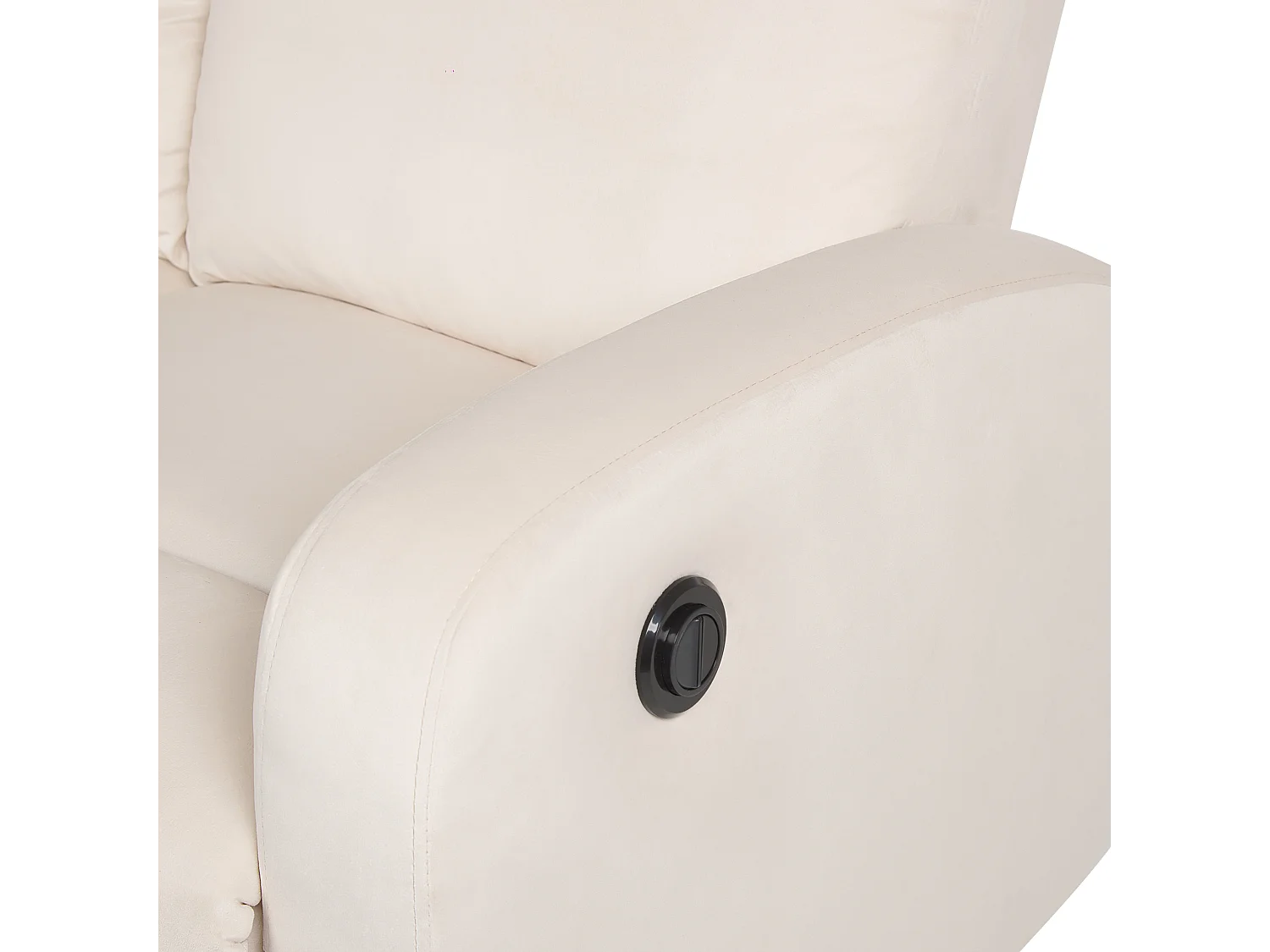 Canapé relax électrique 3 places VERDAL Velours Blanc cassé