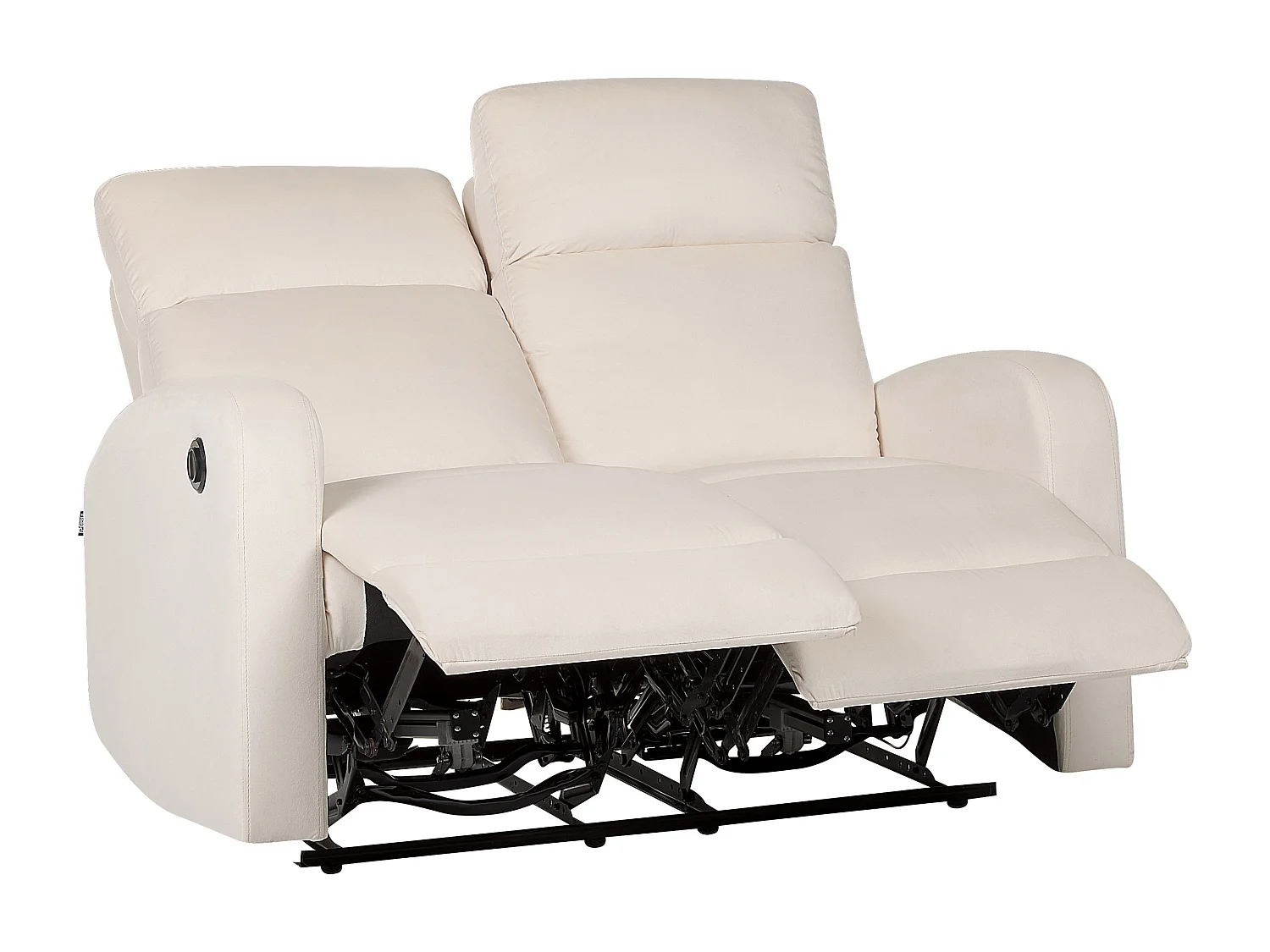 Sofa elektrisch verstellbar VERDAL Samtstoff Cremeweiss 2-Sitzer