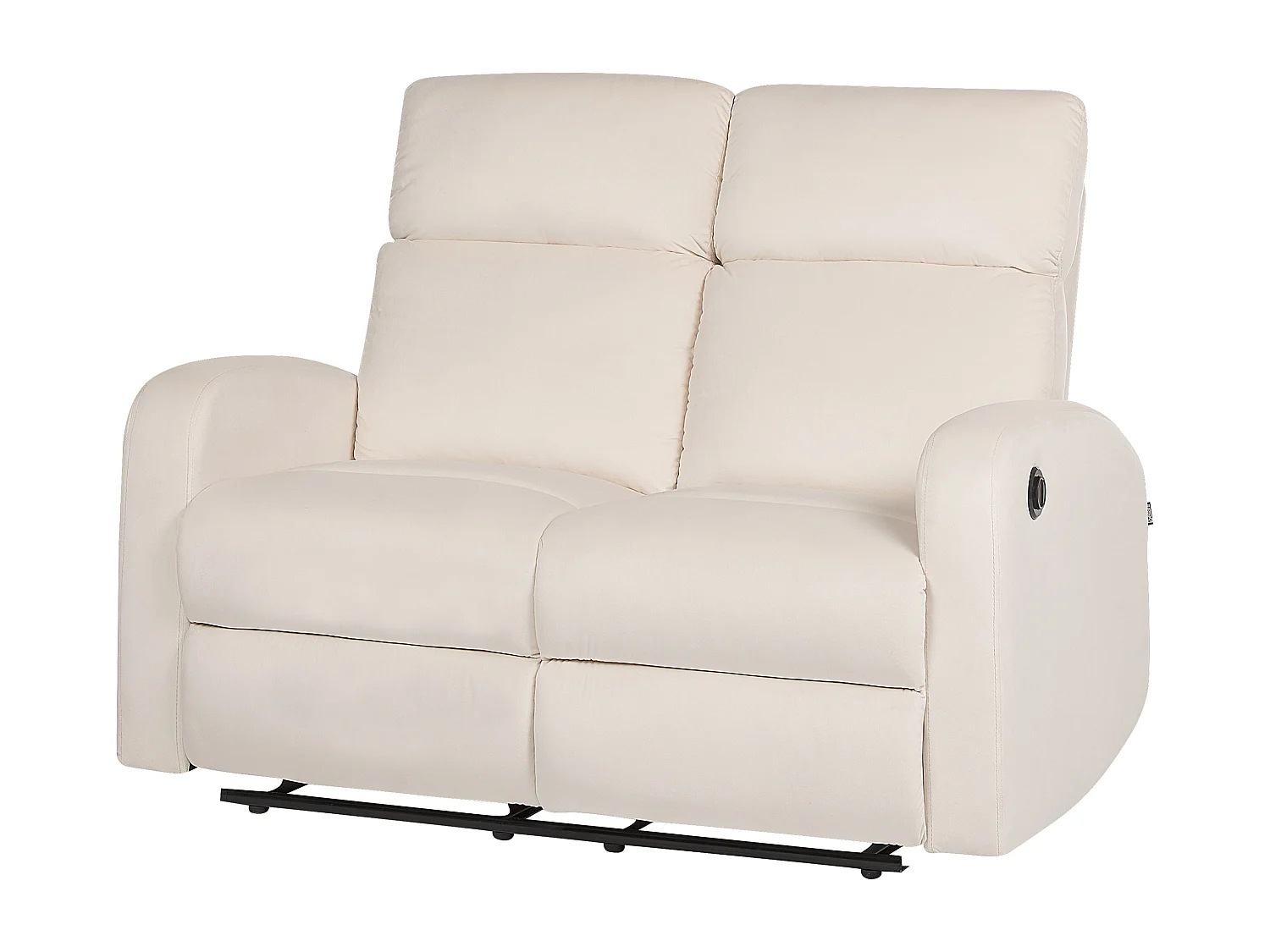 Canapé relax électrique 2 places VERDAL Velours Blanc cassé