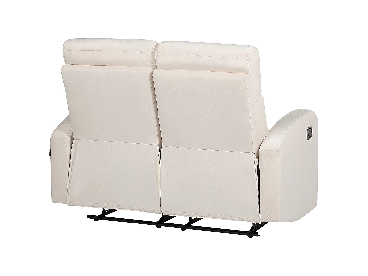 Canapé relax électrique VERDAL Velours Blanc cassé 2 places