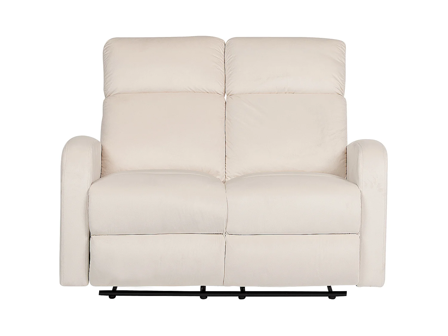 Canapé relax électrique VERDAL Velours Blanc cassé 2 places