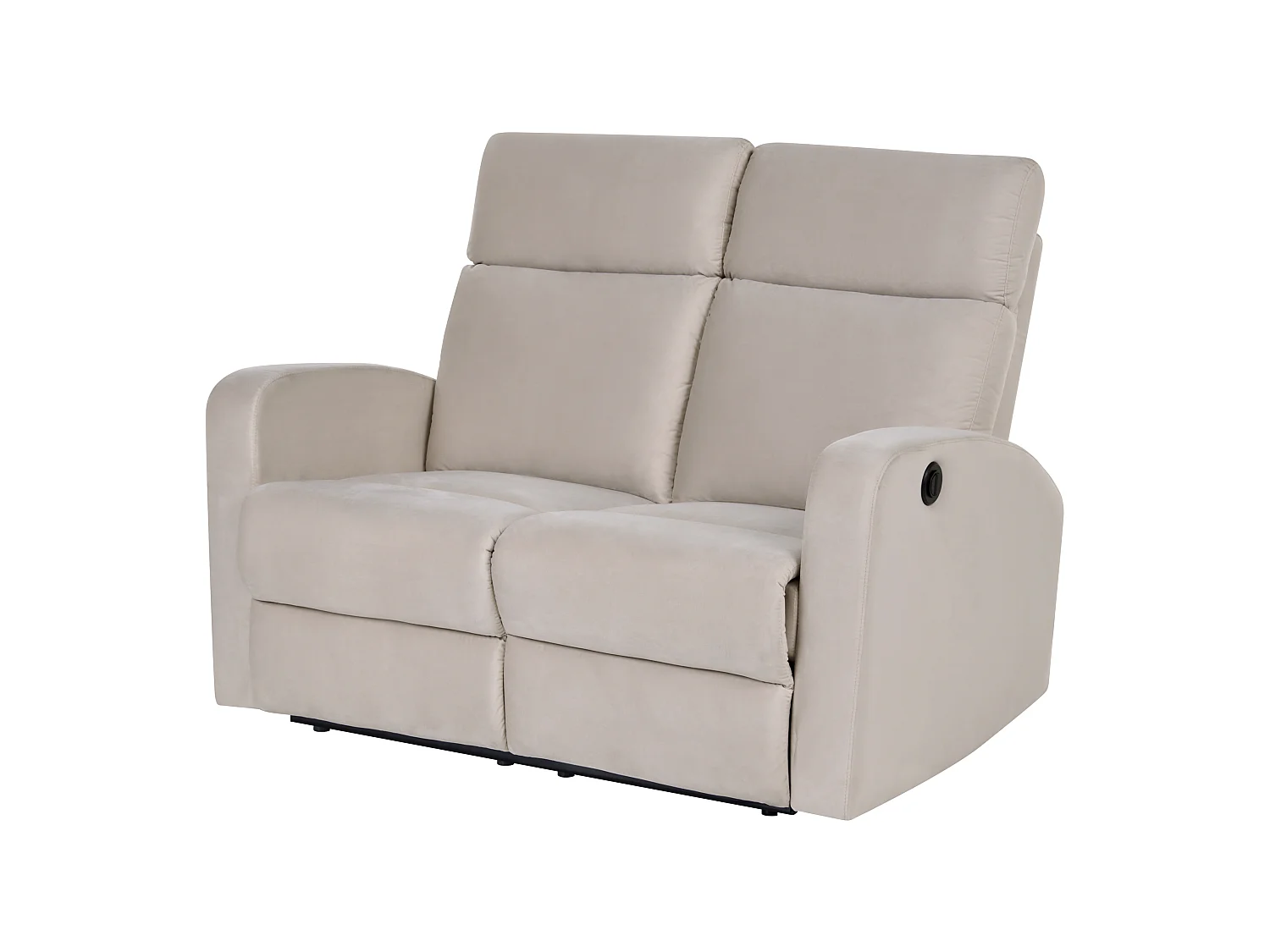 Canapé relax électrique VERDAL Velours Blanc cassé 2 places