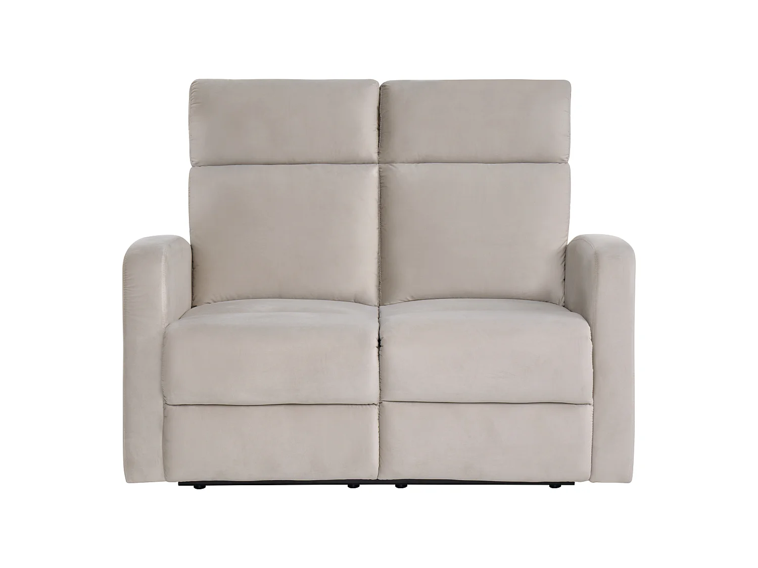 Canapé relax électrique VERDAL Velours Blanc cassé 2 places