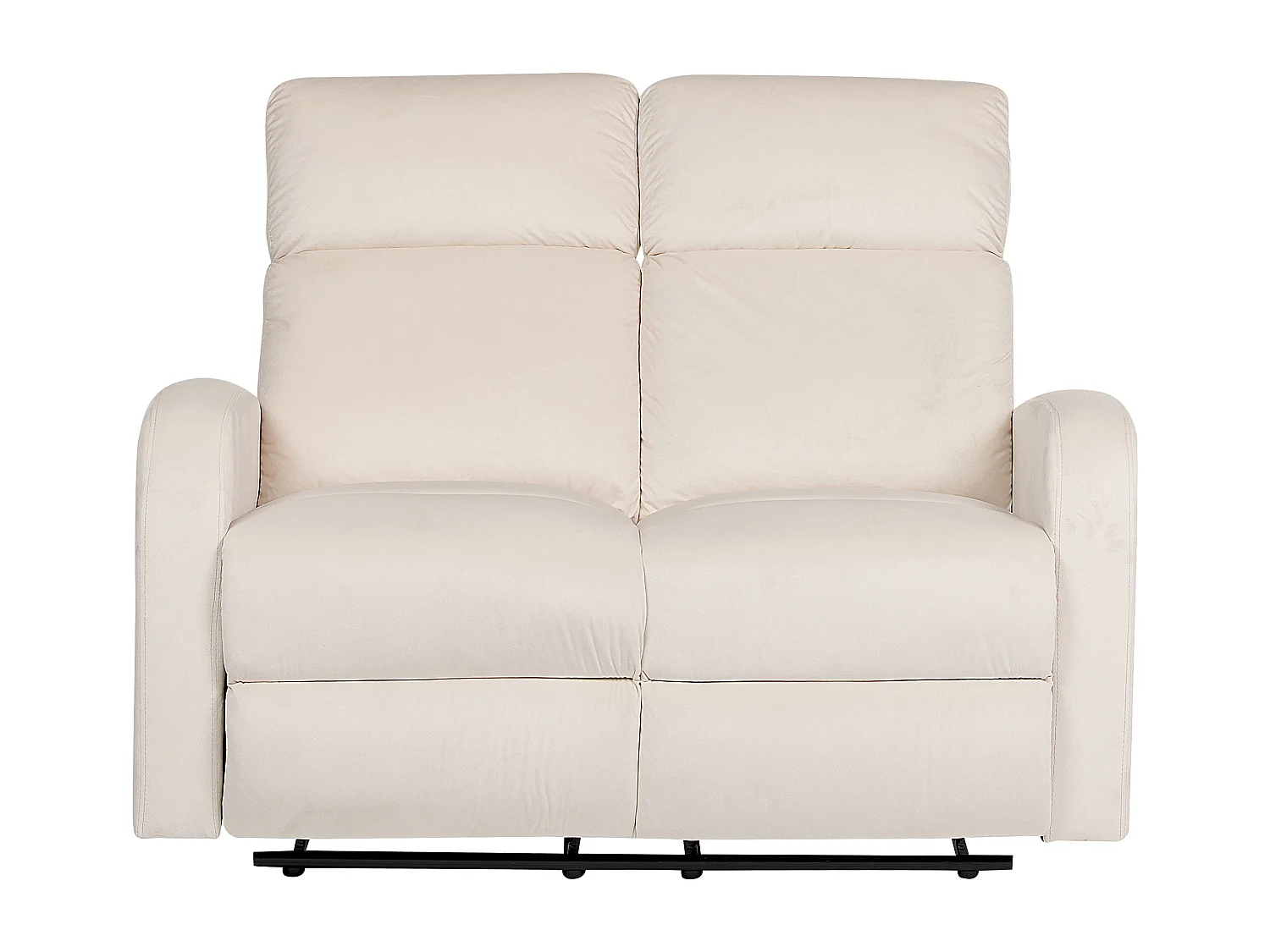 Handmatig verstelbare bank VERDAL Fluweel Gebroken wit 2-zitter