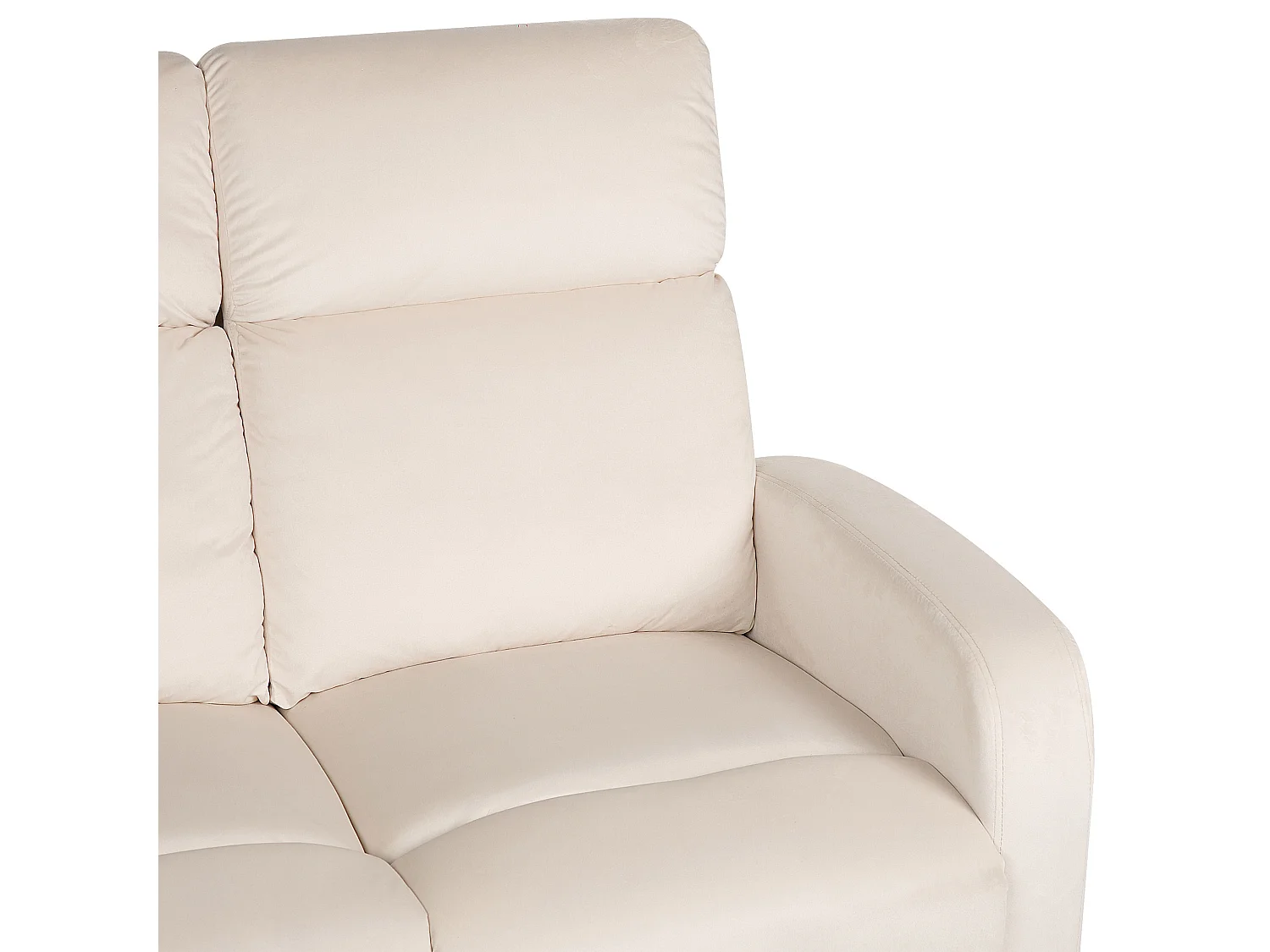 Handmatig verstelbare bank VERDAL Fluweel Gebroken wit 2-zitter