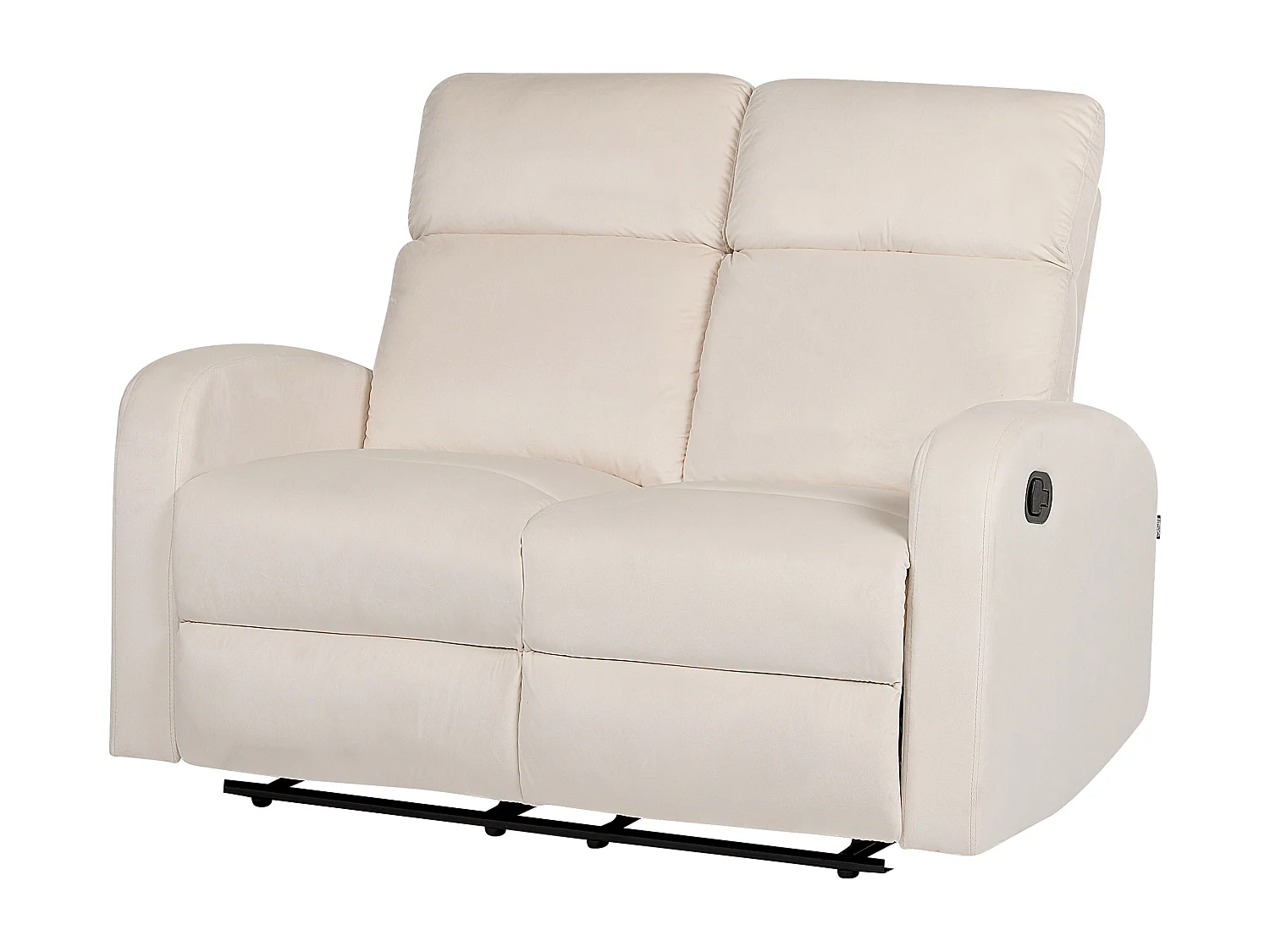 Canapé relax manuel 2 places VERDAL Velours Blanc cassé