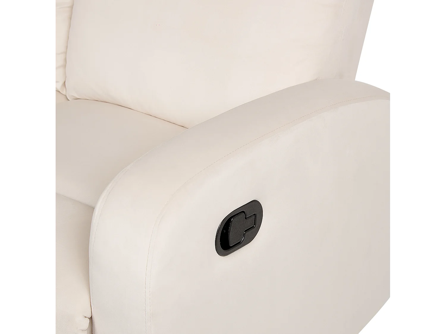 Canapé relax manuel 2 places VERDAL Velours Blanc cassé