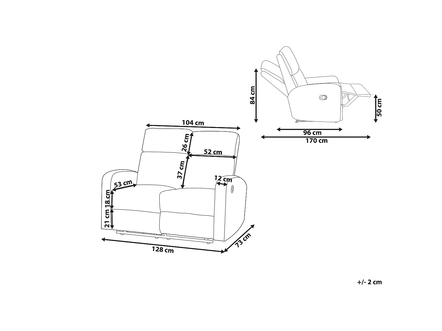 Recliner Chair VERDAL with Footrest Velvet Beige