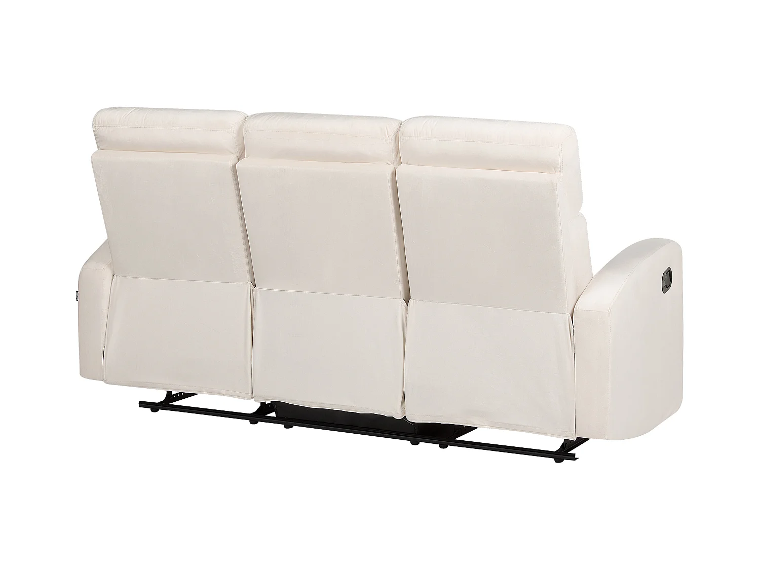 Sofa manuell verstellbar VERDAL Samtstoff Cremeweiss 3-Sitzer