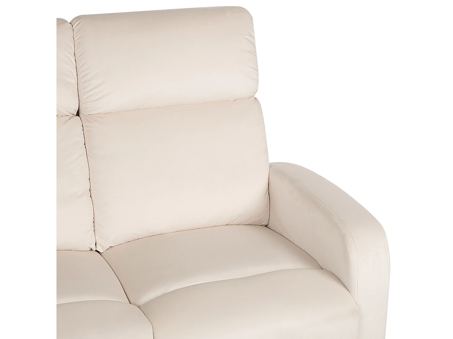 Sofa manuell verstellbar VERDAL Samtstoff Cremeweiss 3-Sitzer