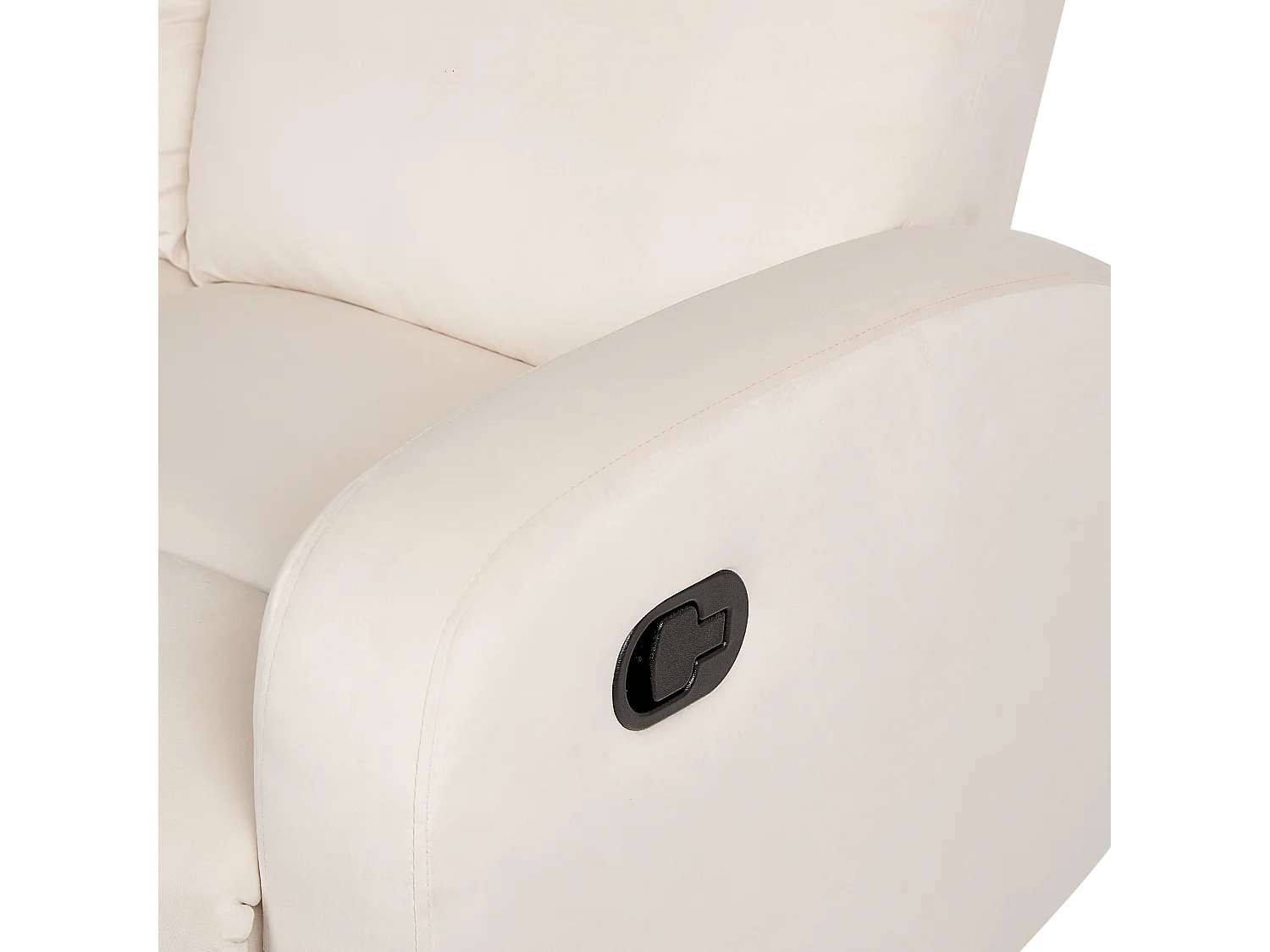 Sofa manuell verstellbar VERDAL Samtstoff Cremeweiss 3-Sitzer