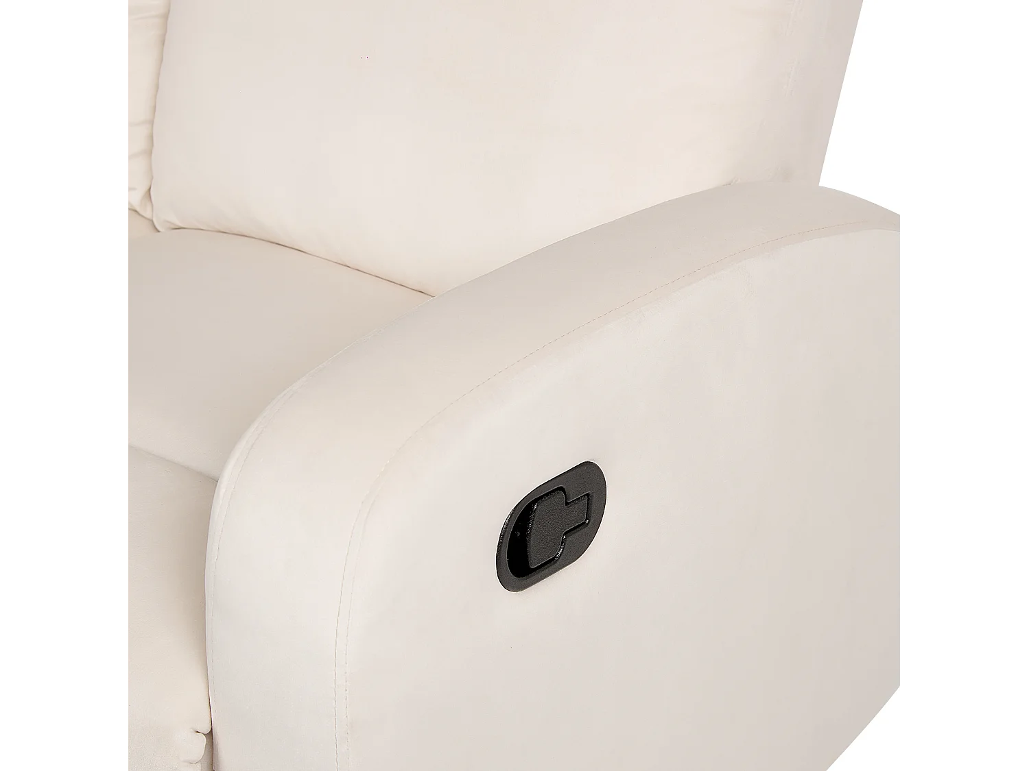 Canapé relax manuel 3 places VERDAL Velours Blanc cassé