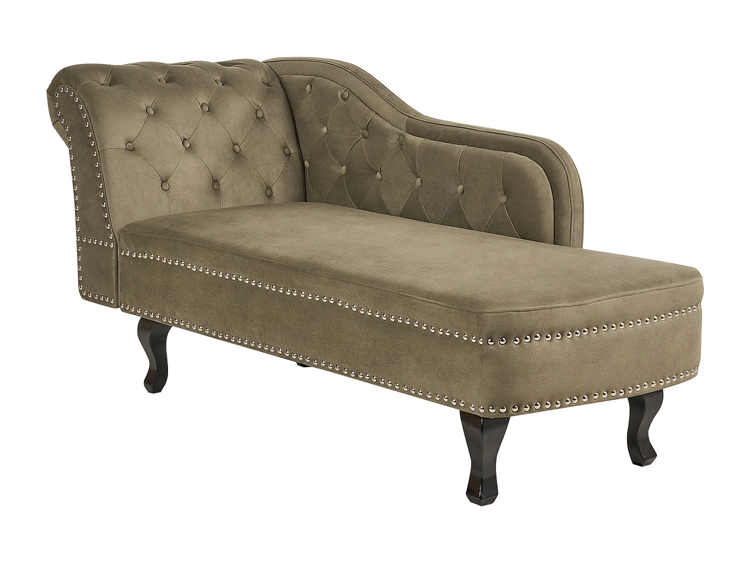 Chaise longue côté droite NIMES Velours Vert olive