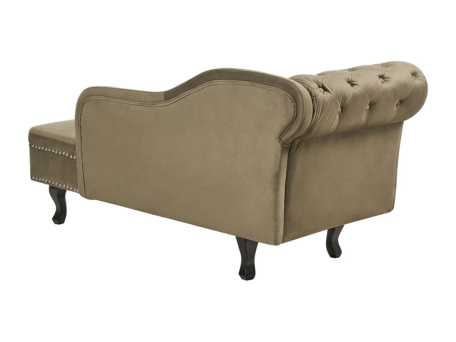 Chaise longue côté droite NIMES Velours Vert olive