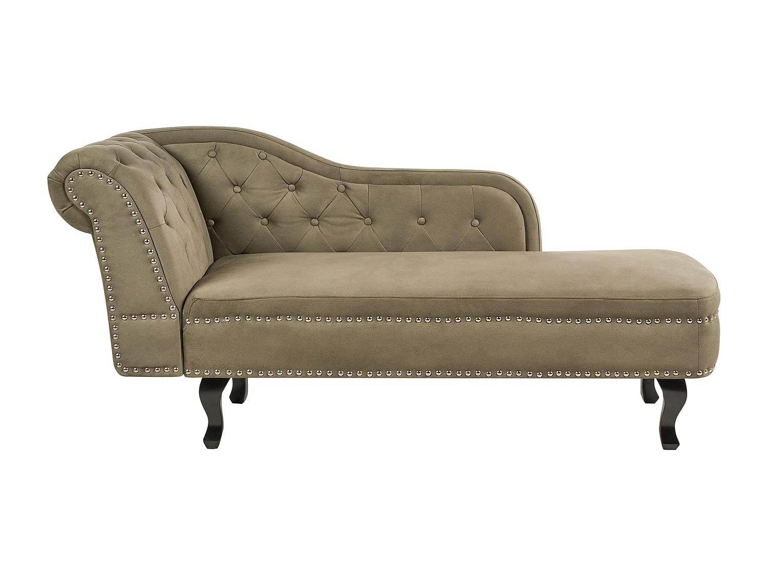 Chaise longue côté droite NIMES Velours Vert olive