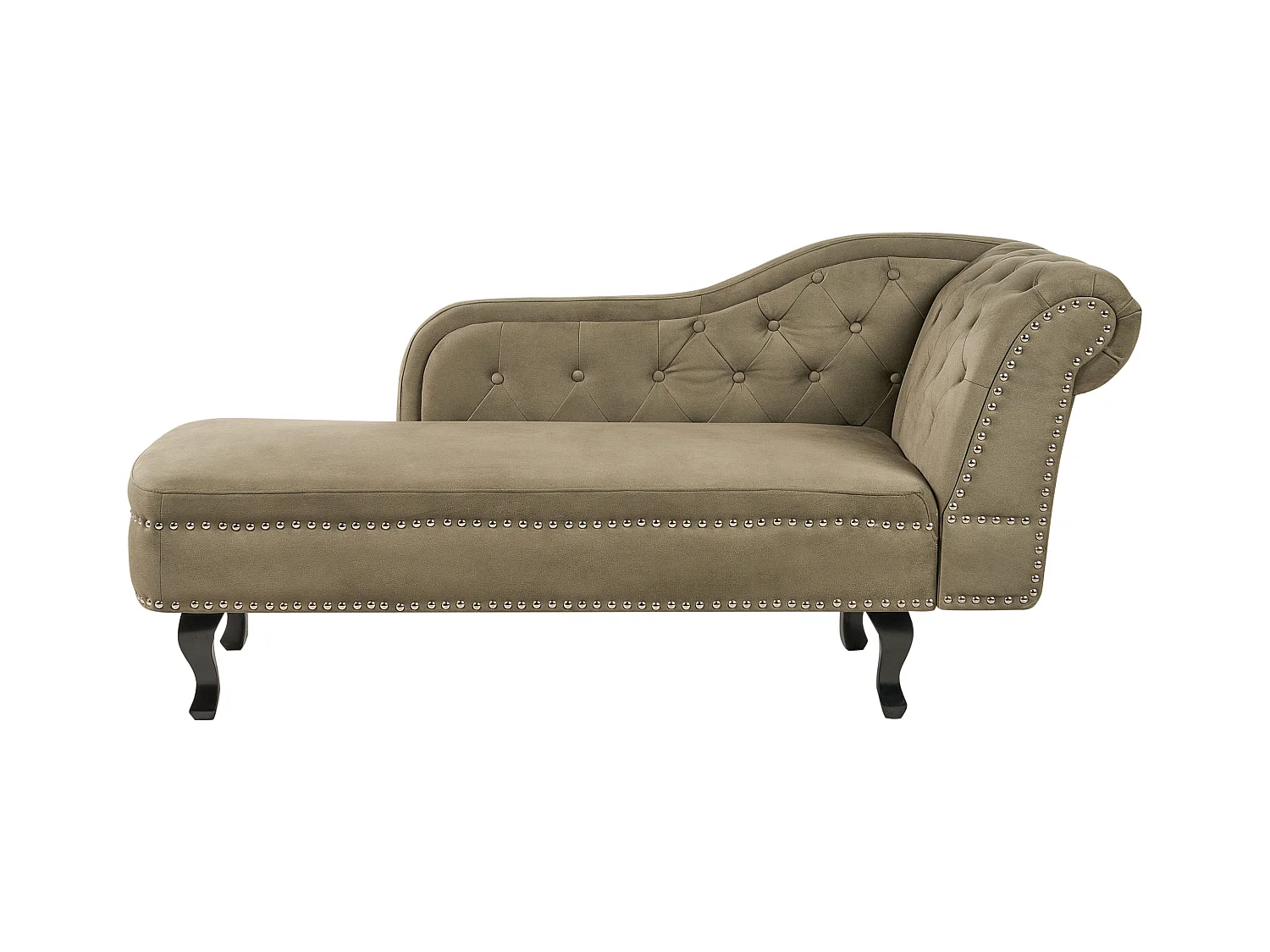 Rechtszijdige chaise longue NIMES Fluweel Olijfgroen