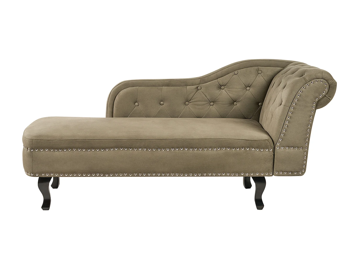 Rechtszijdige chaise longue NIMES Fluweel Olijfgroen