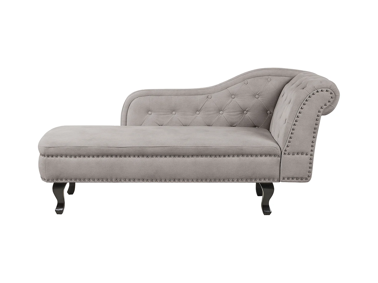 Rechtszijdige chaise longue NIMES Fluweel Taupe