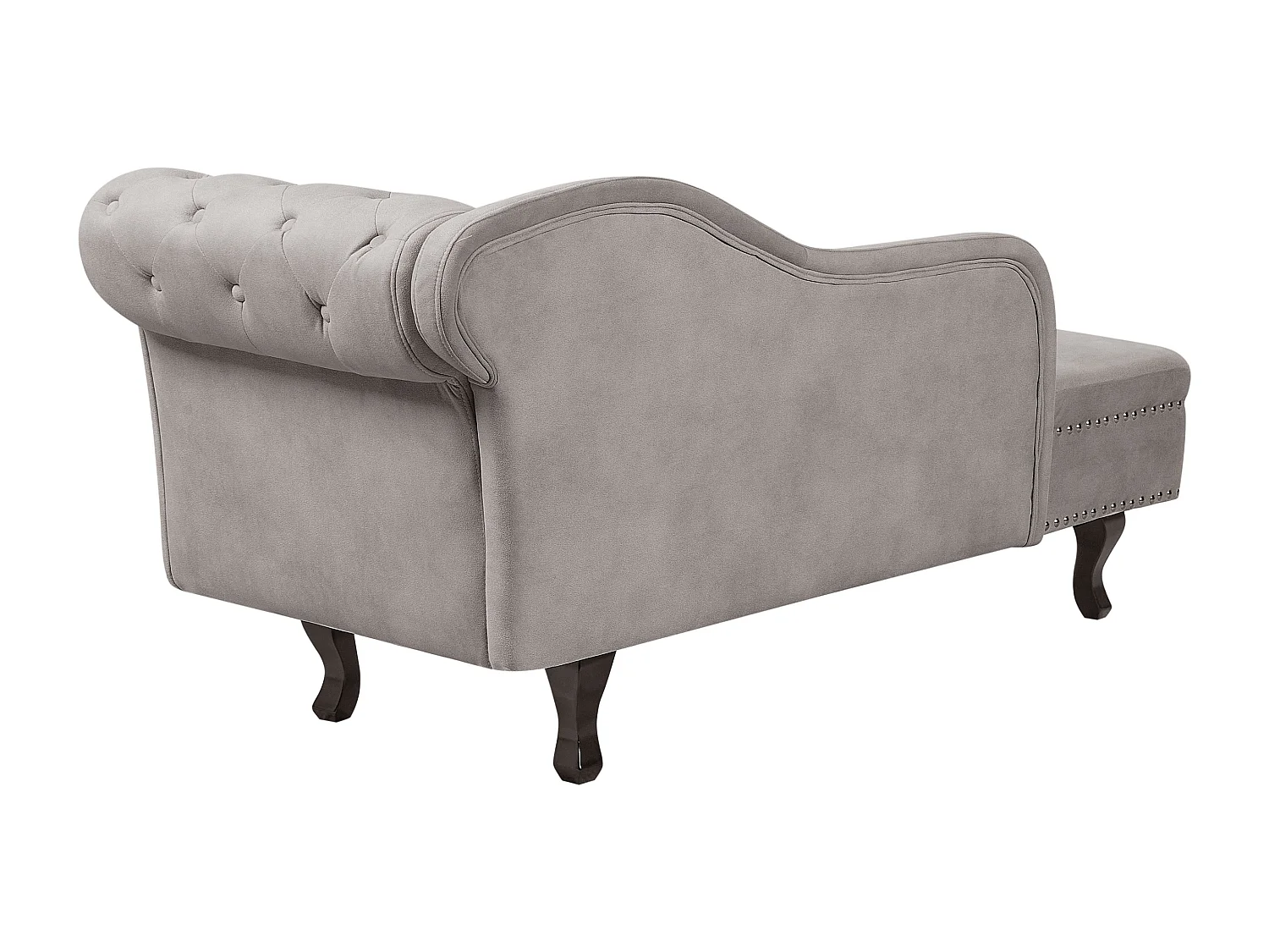 Rechtszijdige chaise longue NIMES Fluweel Taupe
