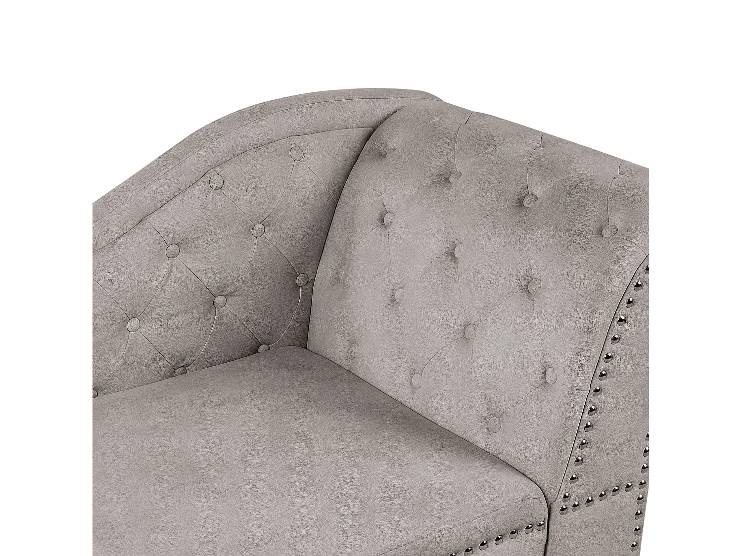 Rechtszijdige chaise longue NIMES Fluweel Taupe