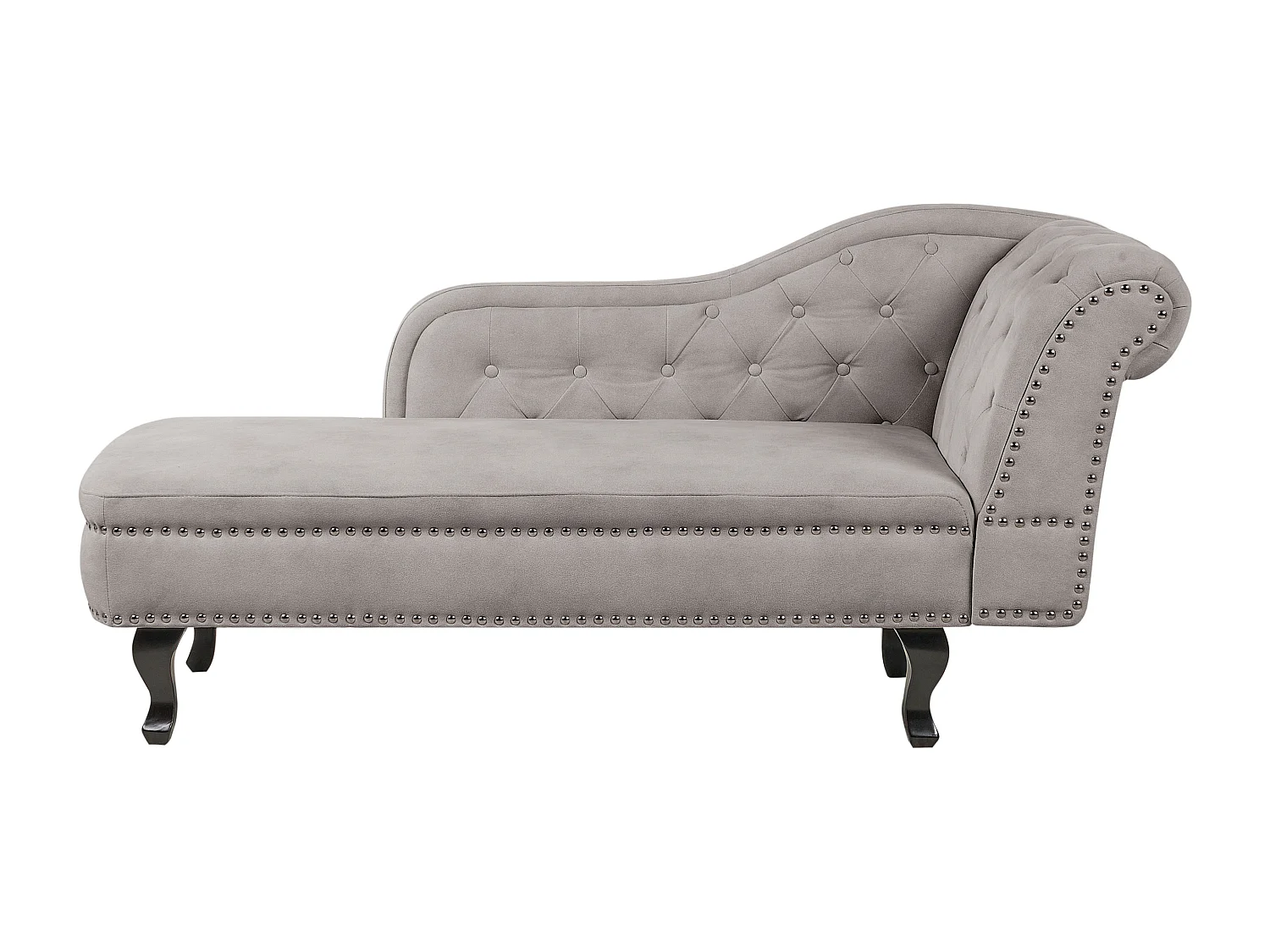 Chaise longue en velours côté gauche taupe NIMES