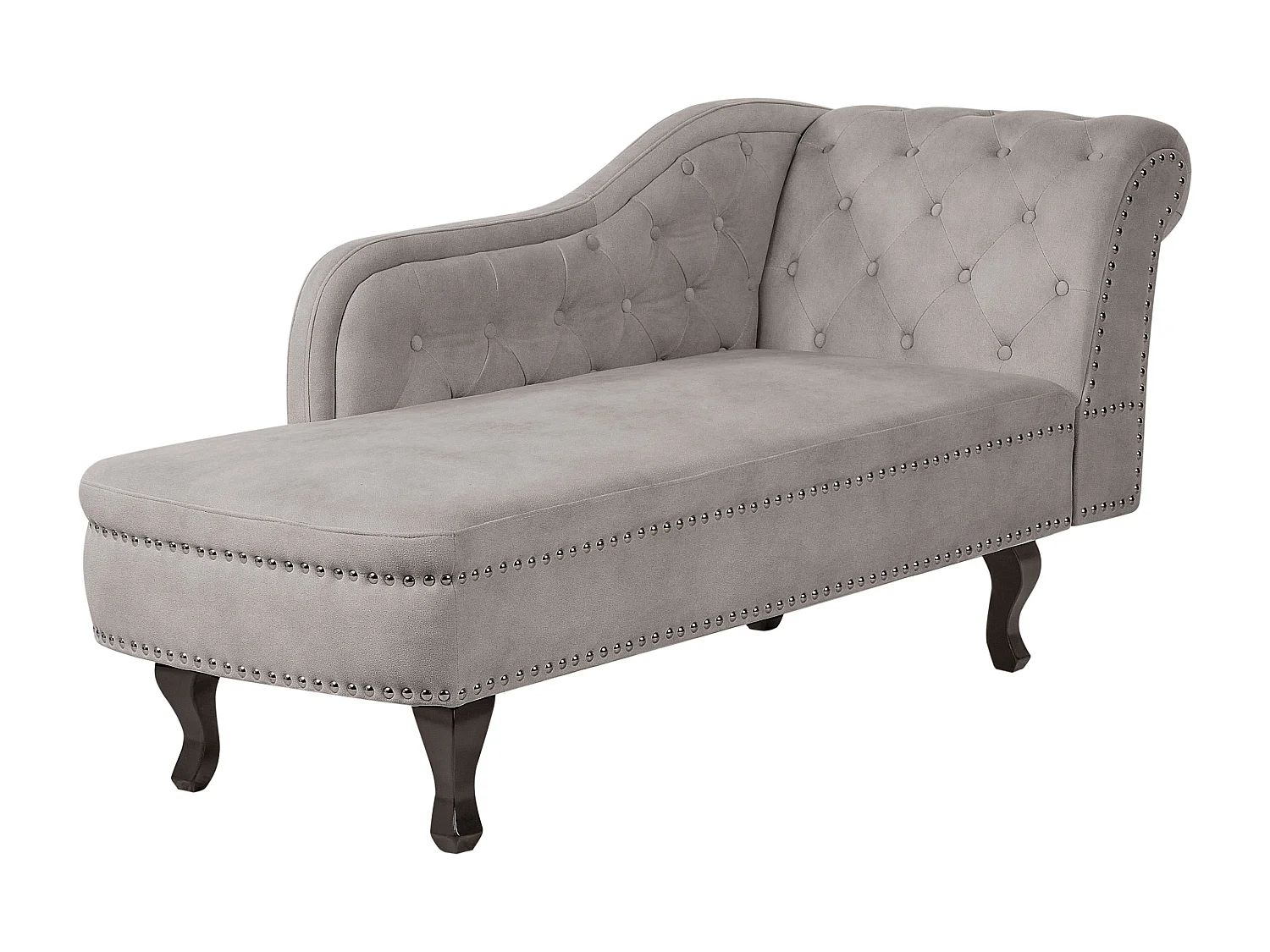 Chaise longue en velours côté gauche taupe NIMES