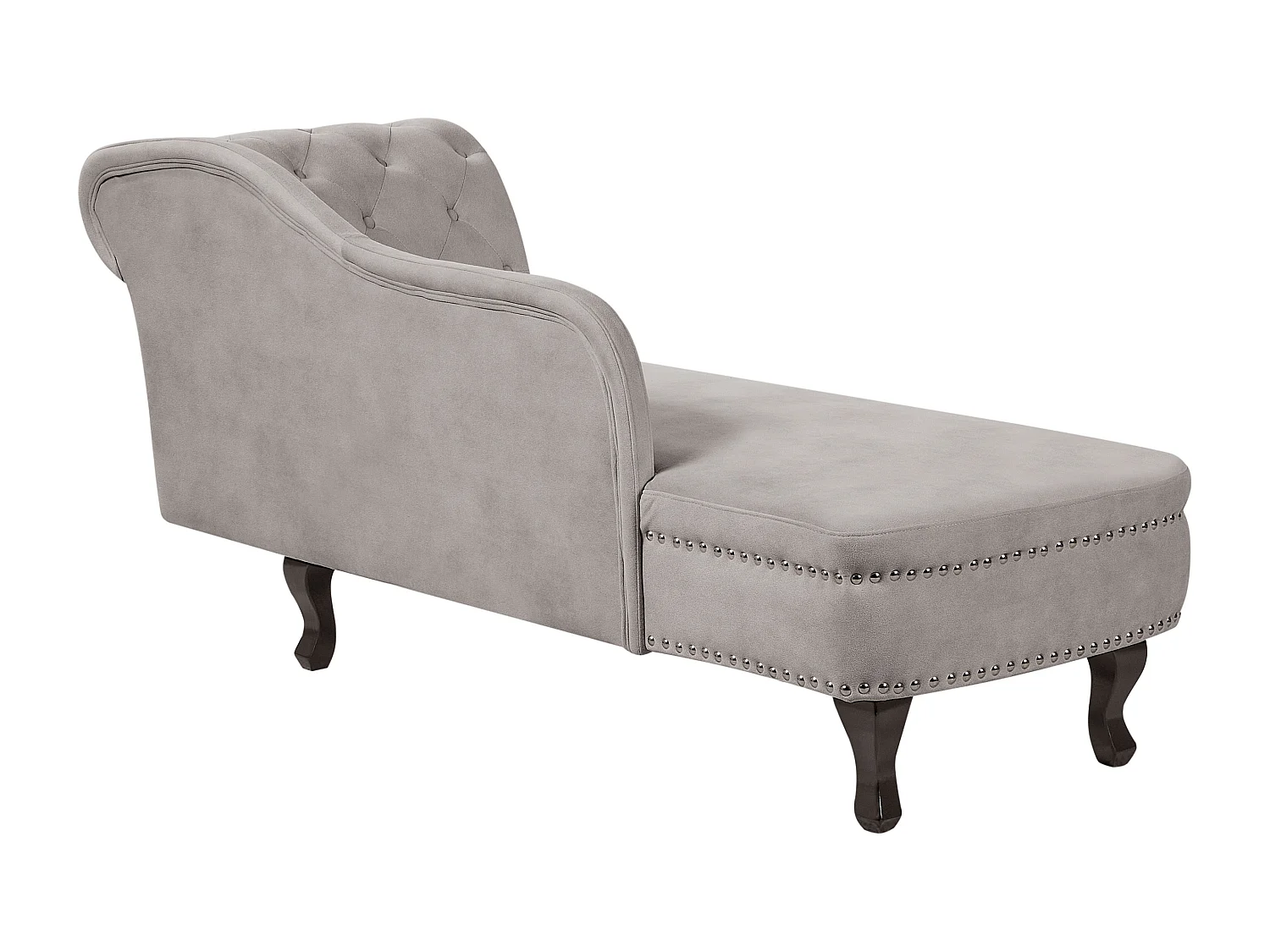 Chaise longue en velours côté gauche taupe NIMES