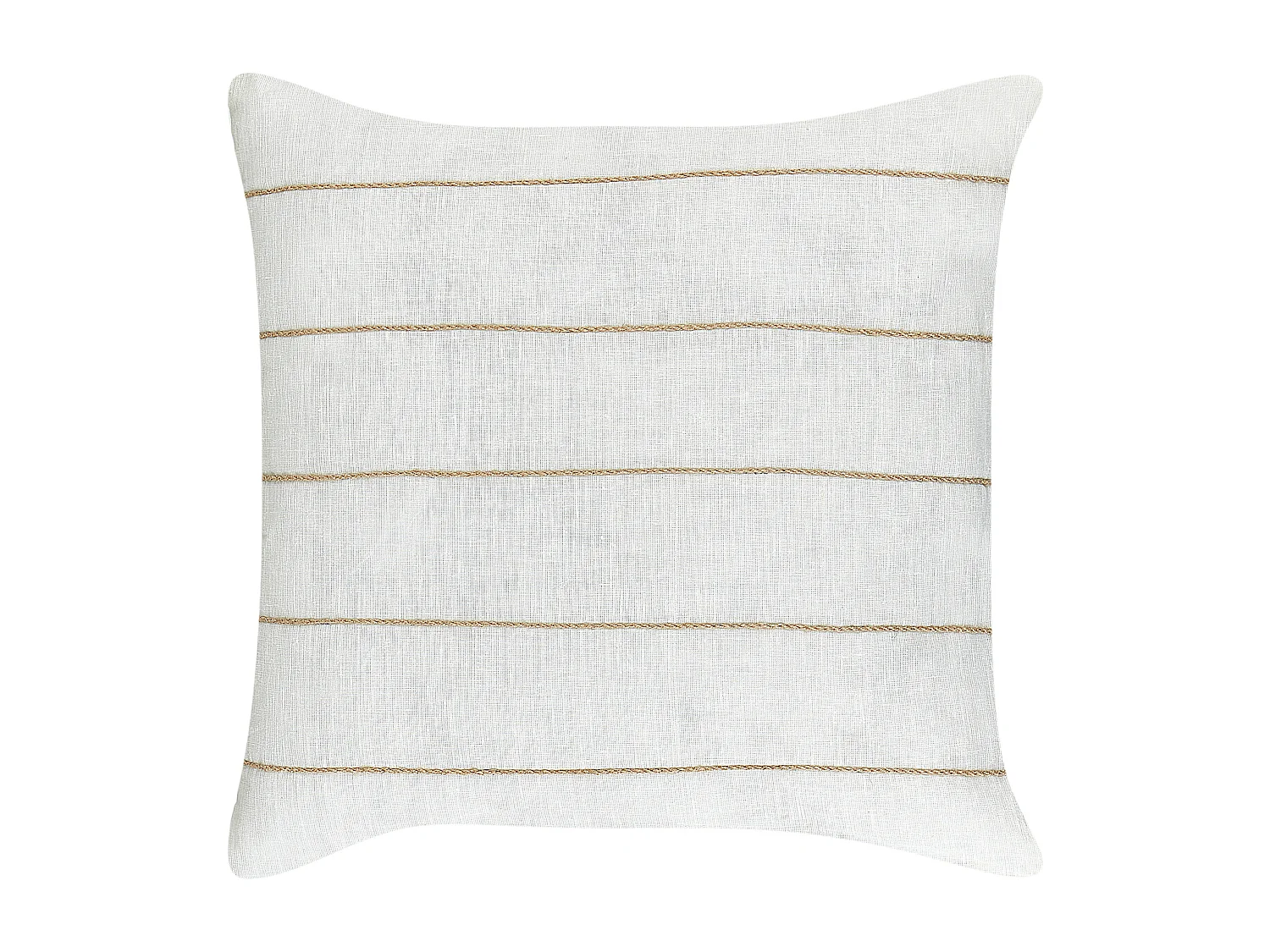 Dekokissen 2er Set Leinen weiß / beige gestreift 50 x 50 cm quadratisch Milas