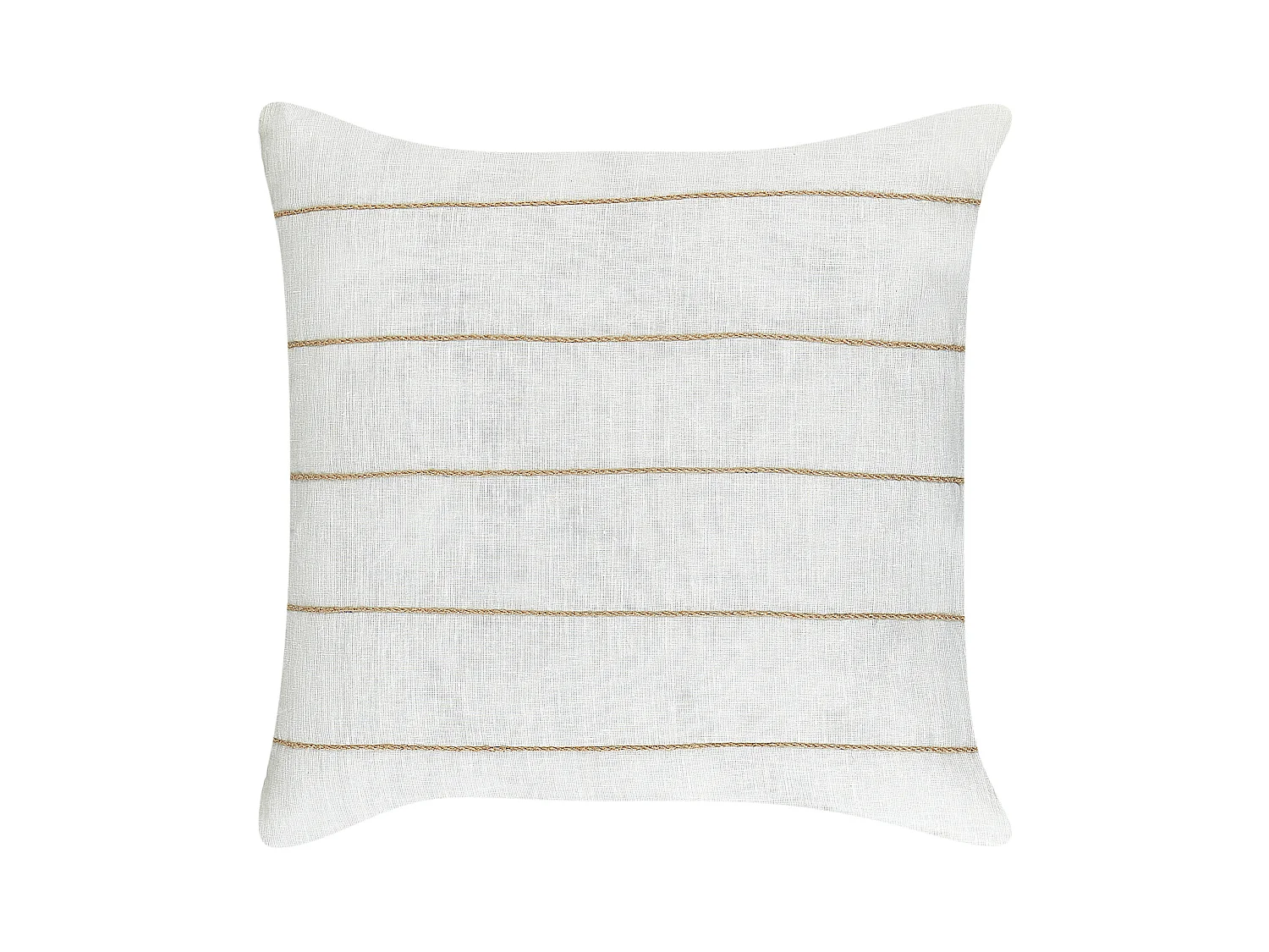 Dekokissen 2er Set MILAS Leinen 50 x 50 cm Weiss Streifenmuster