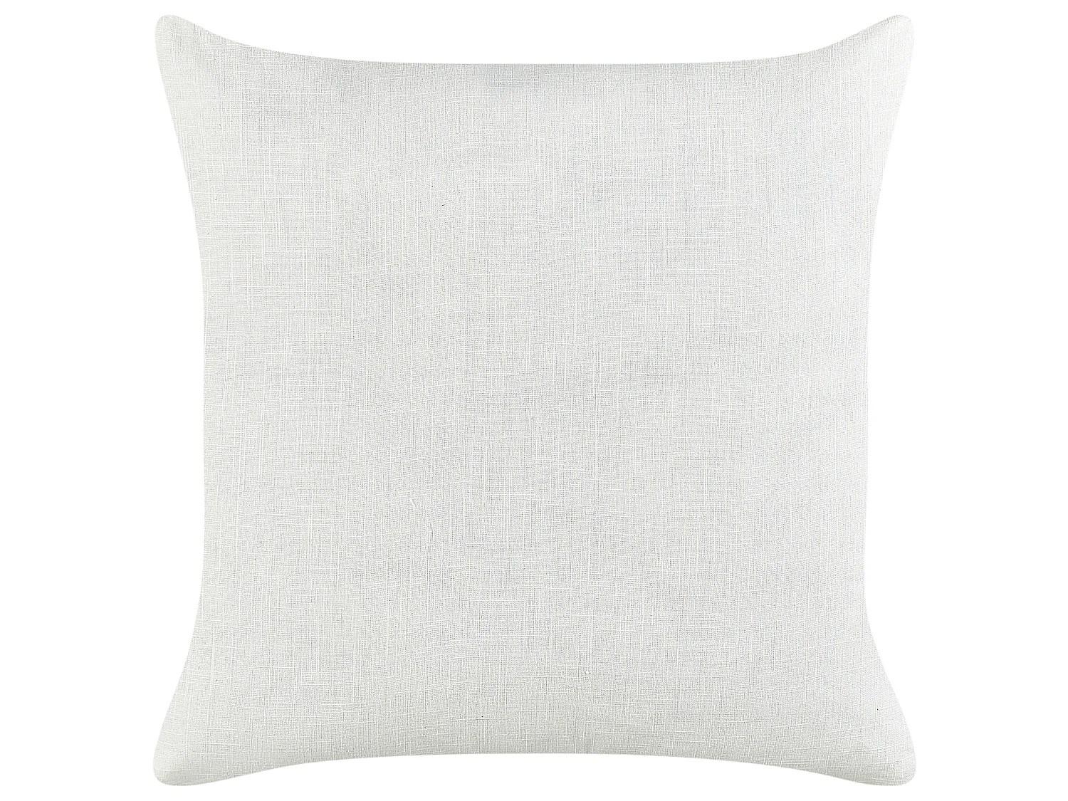 Dekokissen 2er Set MILAS Leinen 50 x 50 cm Weiss Streifenmuster