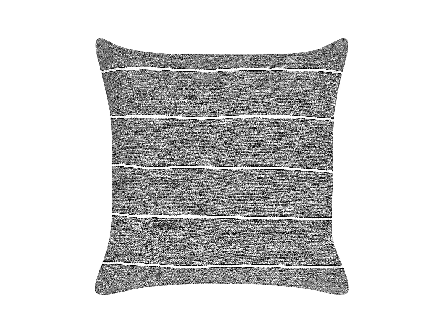 Dekokissen 2er Set Leinen grau / weiß gestreift 50 x 50 cm quadratisch Milas