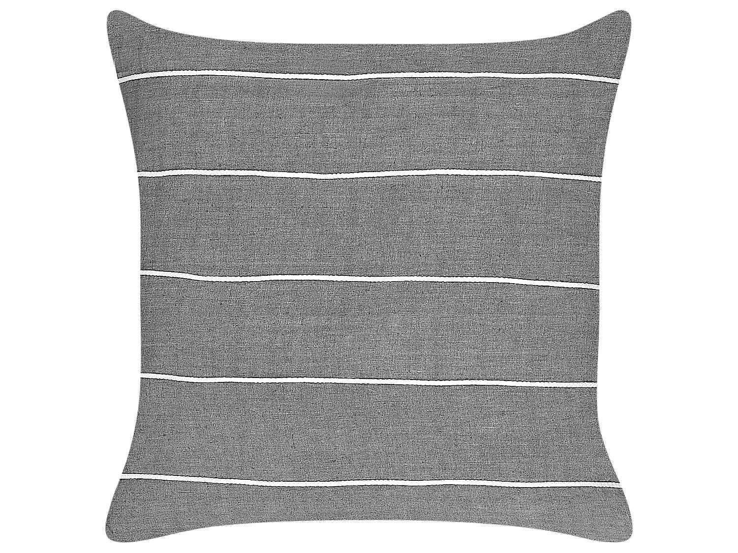Dekokissen 2er Set MILAS Leinen 50 x 50 cm Grau Streifenmuster