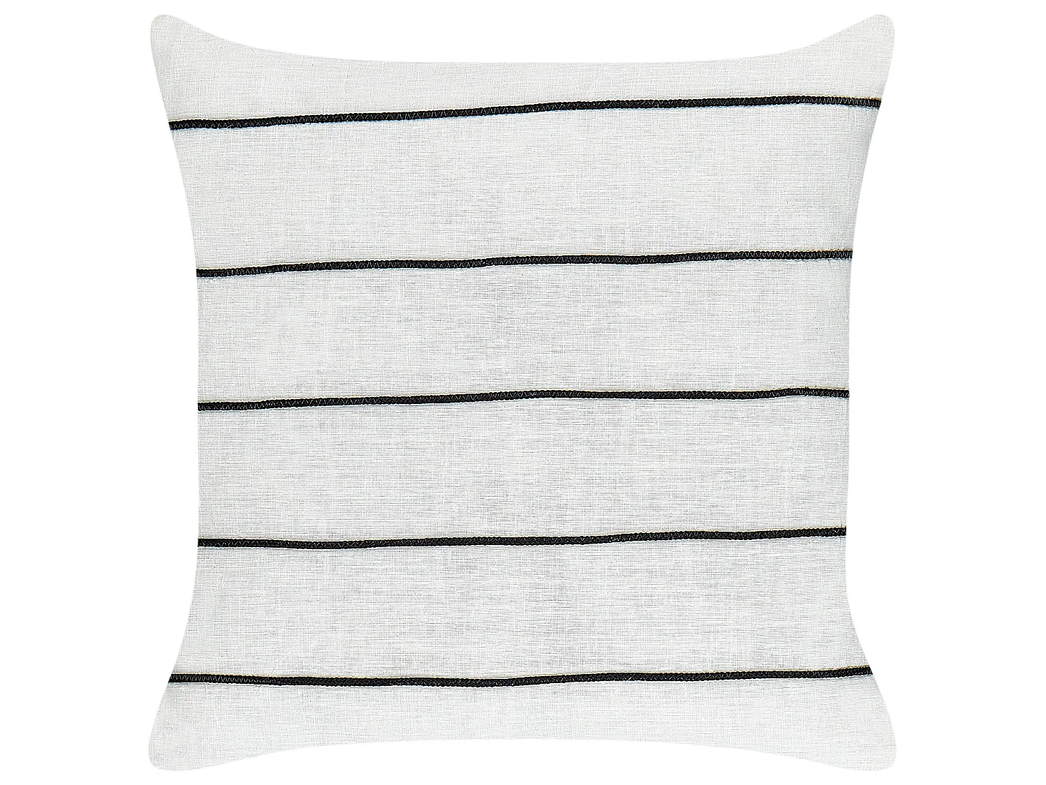 Lot de 2 coussins décoratifs MILAS Lin 50 x 50 cm Noir/blanc À rayure