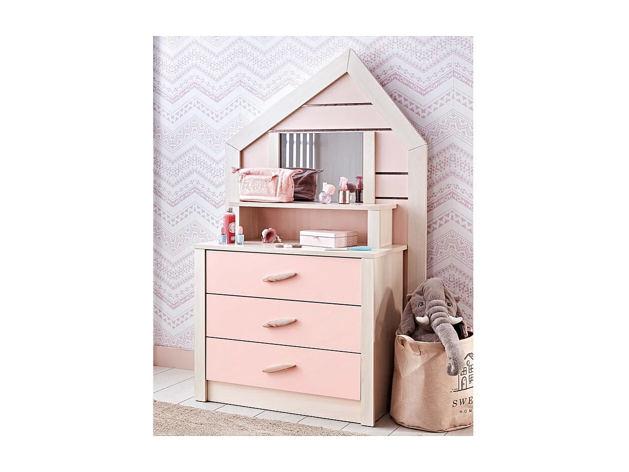 Kaptafel spaanplaat roze 155,3x84,4x41,3cm