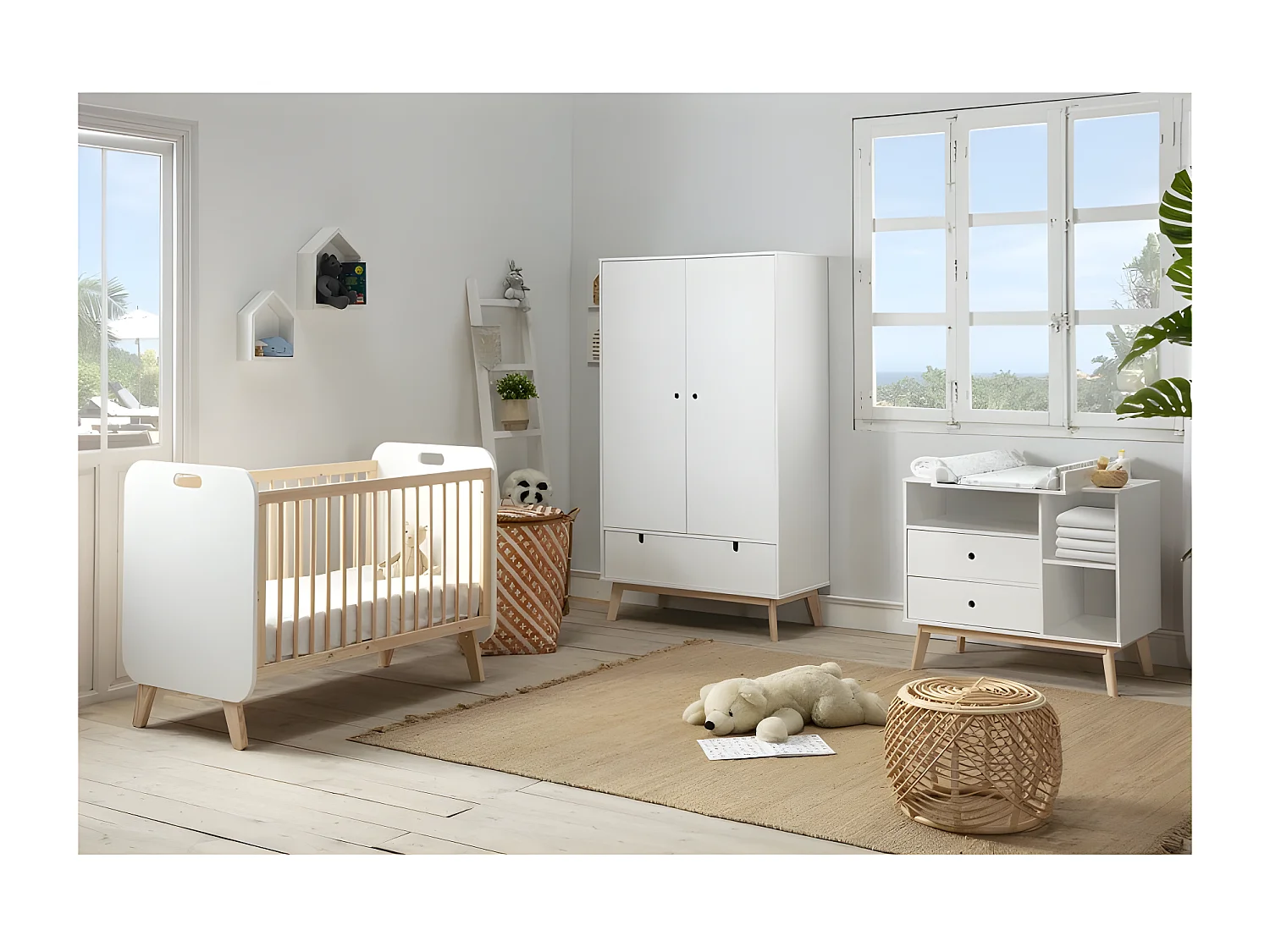 Berceau en MDF blanc 60x120cm