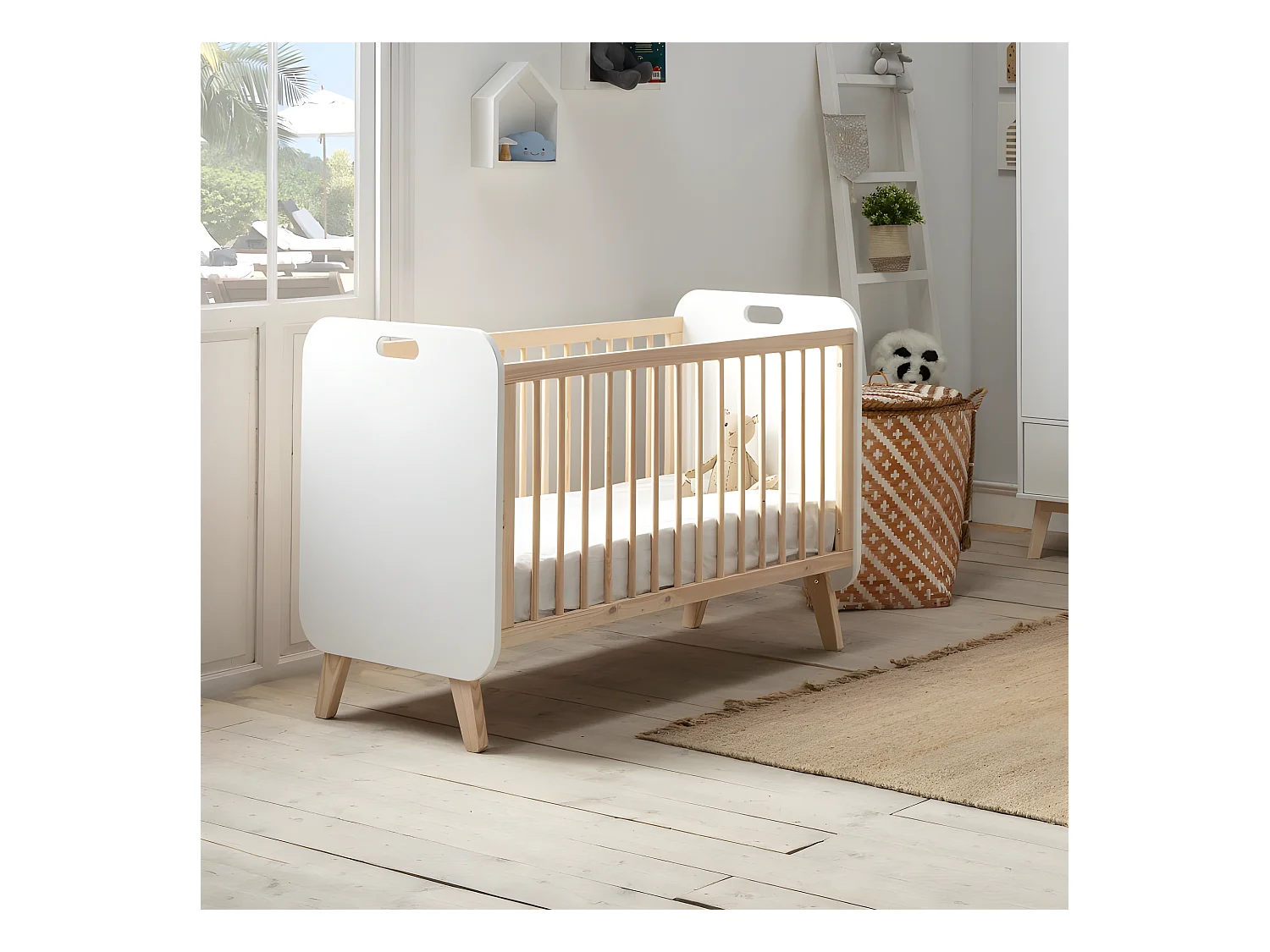 Berceau en MDF blanc 60x120cm