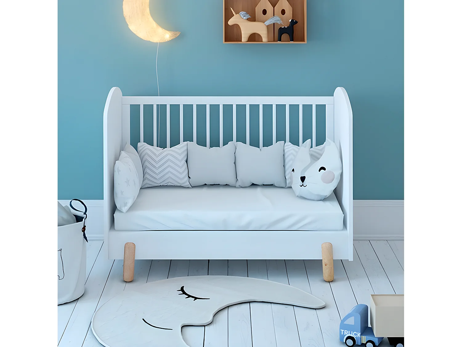 Culla legno bianca 60x120cm