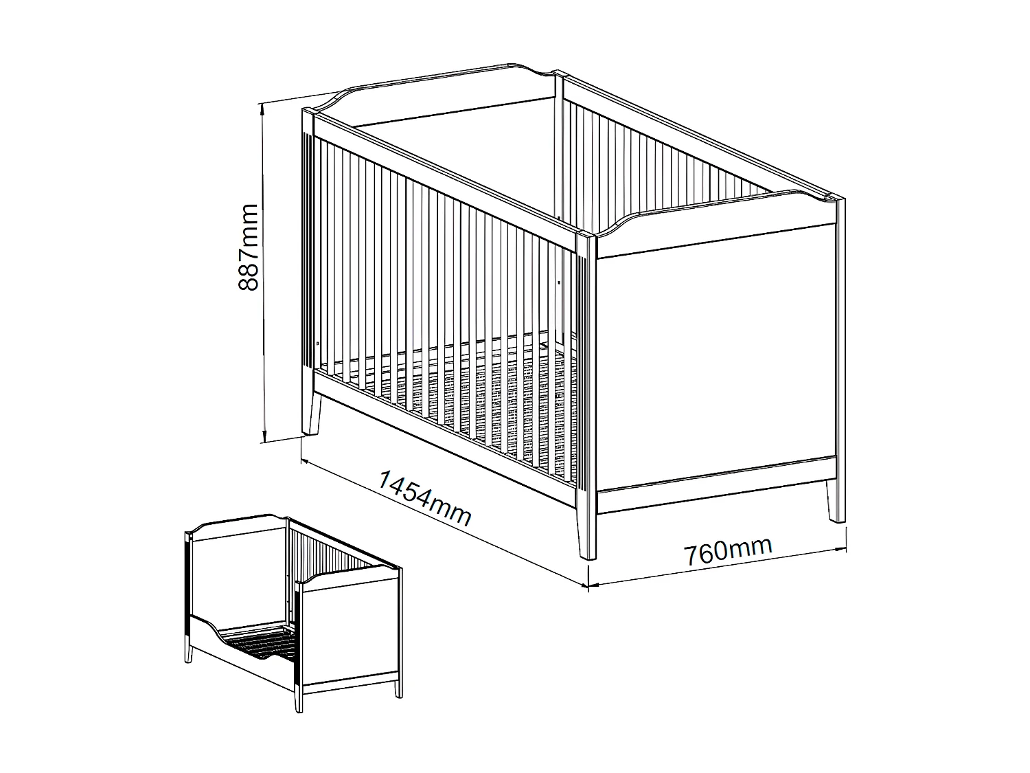 Maxicuna madera blanco 70x140cm