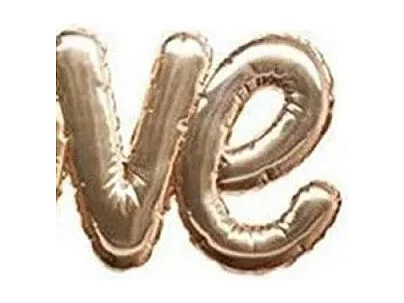 Decoratieve ballonsticker van goudkleurig pvc 47,5x24,5cm