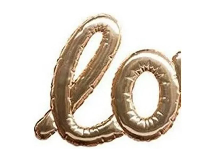 Decoratieve ballonsticker van goudkleurig pvc 47,5x24,5cm