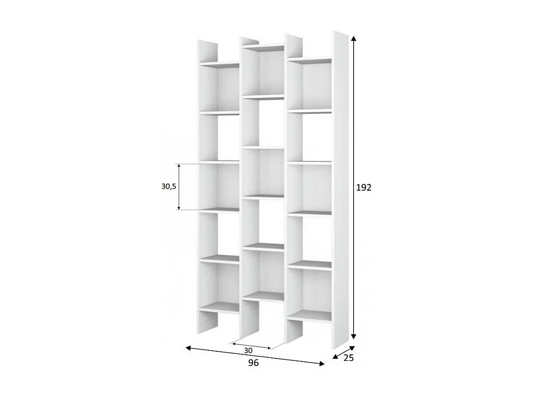 Etagère en aggloméré blanc 192x96x25cm