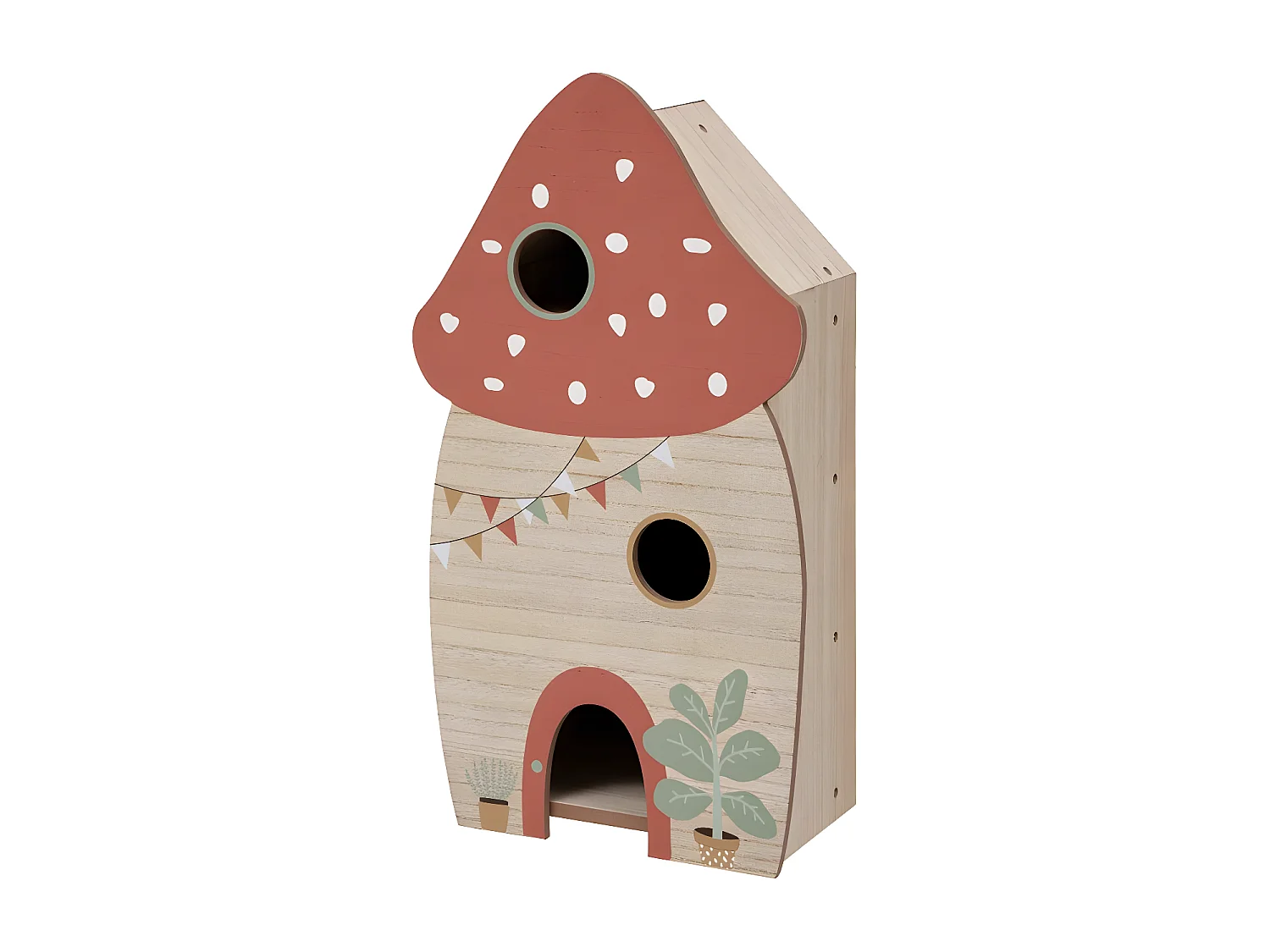 Caja con estantes MDF rojo 60x33x19cm