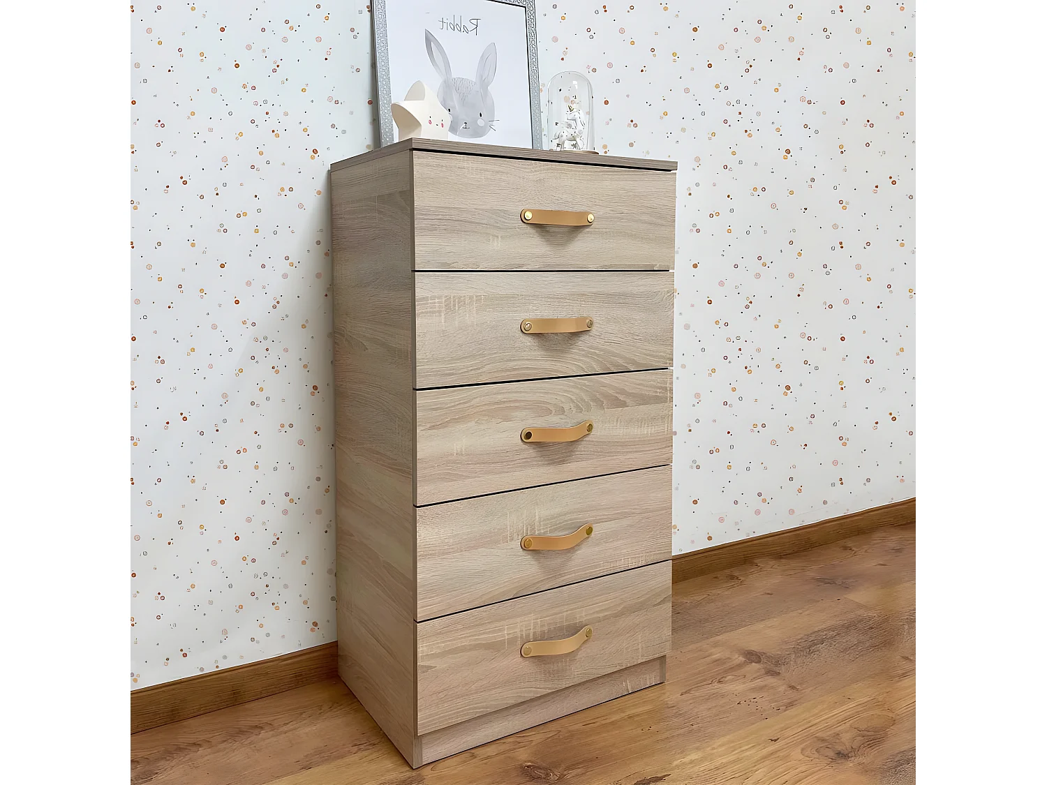 Cassettiera per bambini truciolato marrone 103.5x54.4x40.4cm