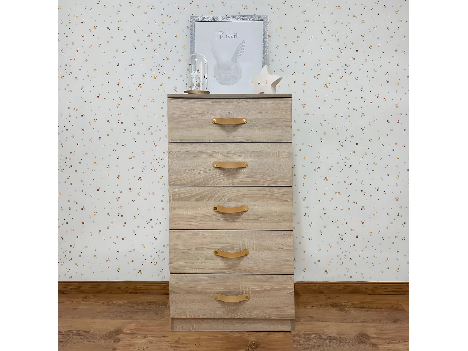 Cassettiera per bambini truciolato marrone 103.5x54.4x40.4cm