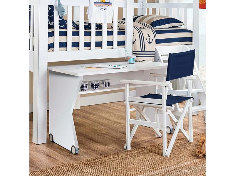 Bureau avec étagère en  blanc 71x116x59.5cm