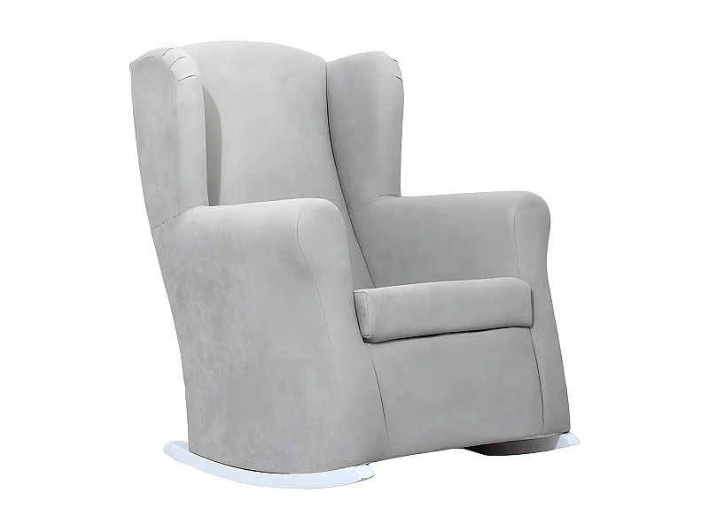 Fauteuil à bascule en polyester gris clair 104x69x75cm