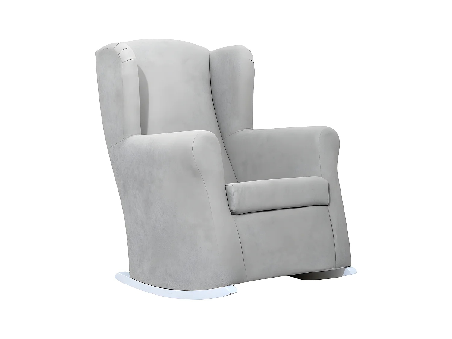 Fauteuil à bascule en polyester gris clair 104x69x75cm
